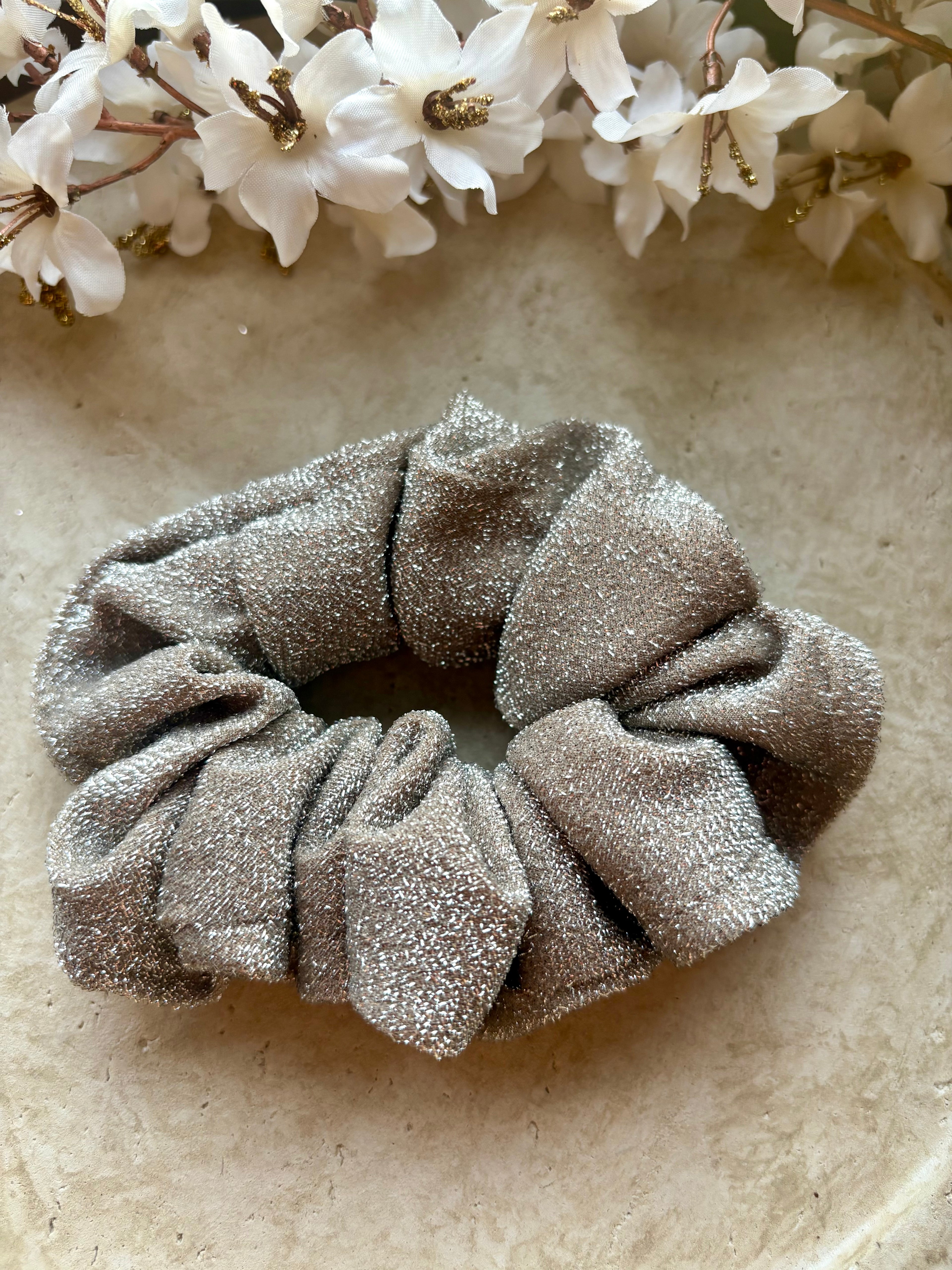 M Lurex Glitter Jersey Scrunchie „Noelle“ braun