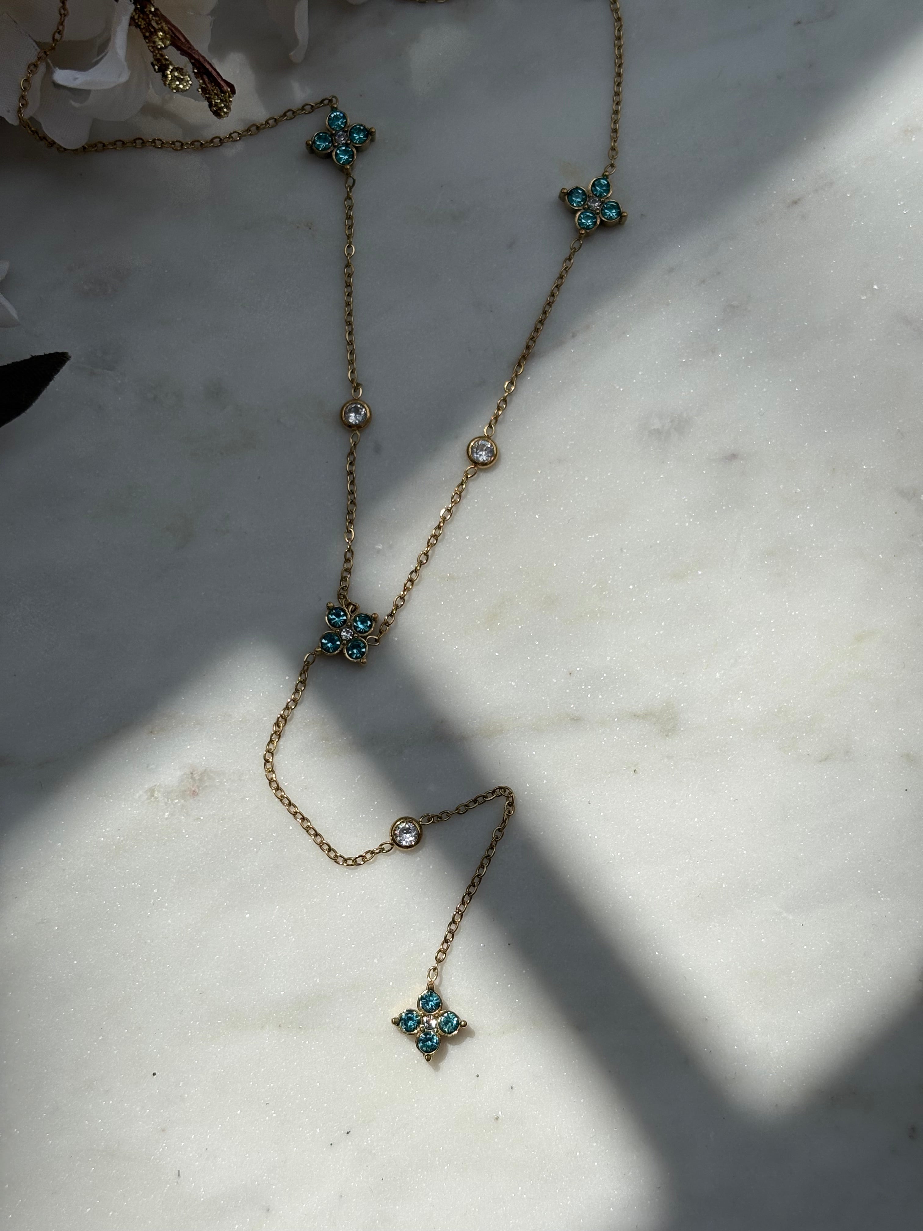 Turquoise Flor Y-Kette