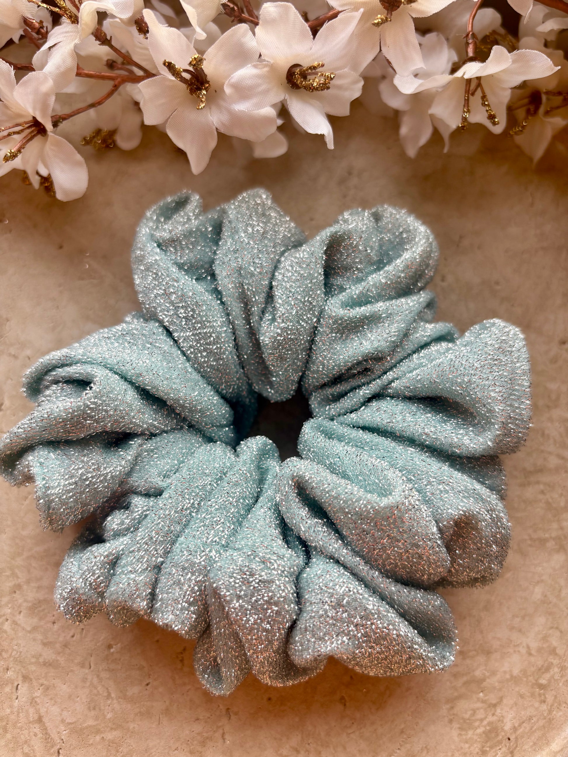 XL Lurex Glitter Jersey Scrunchie „Noelle“ mint