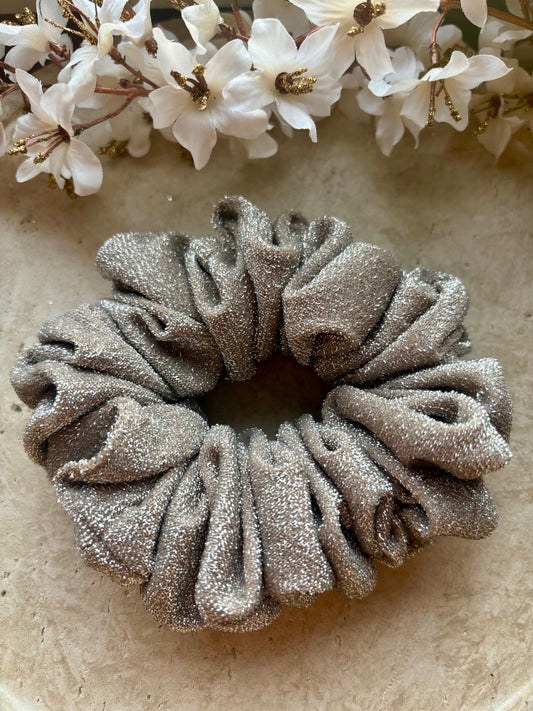 XL Lurex Glitter Jersey Scrunchie „Noelle“ braun