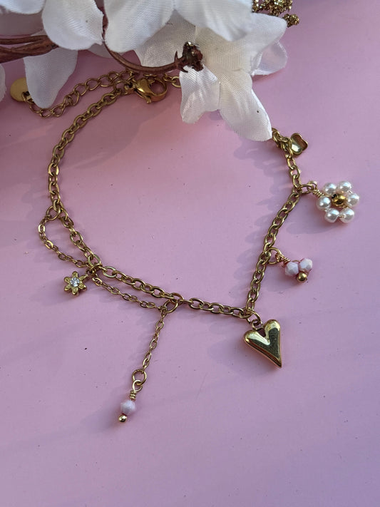 Pearl Flower Love Armband