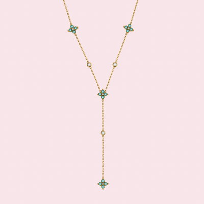 Turquoise Flor Y-Kette