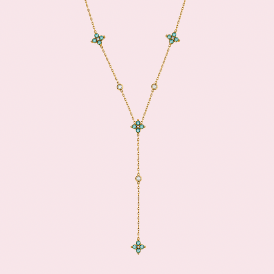 Turquoise Flor Y-Kette