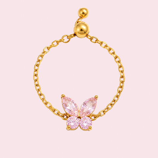 Pink Mariposa Ring