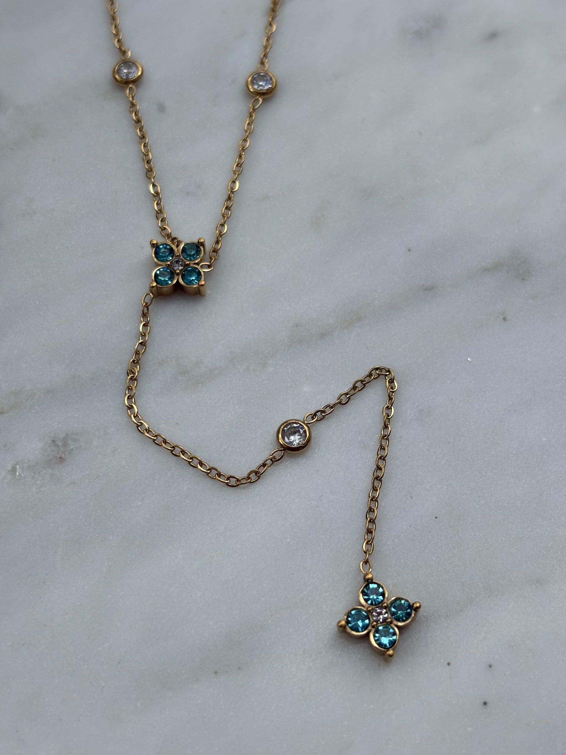 Turquoise Flor Y-Kette
